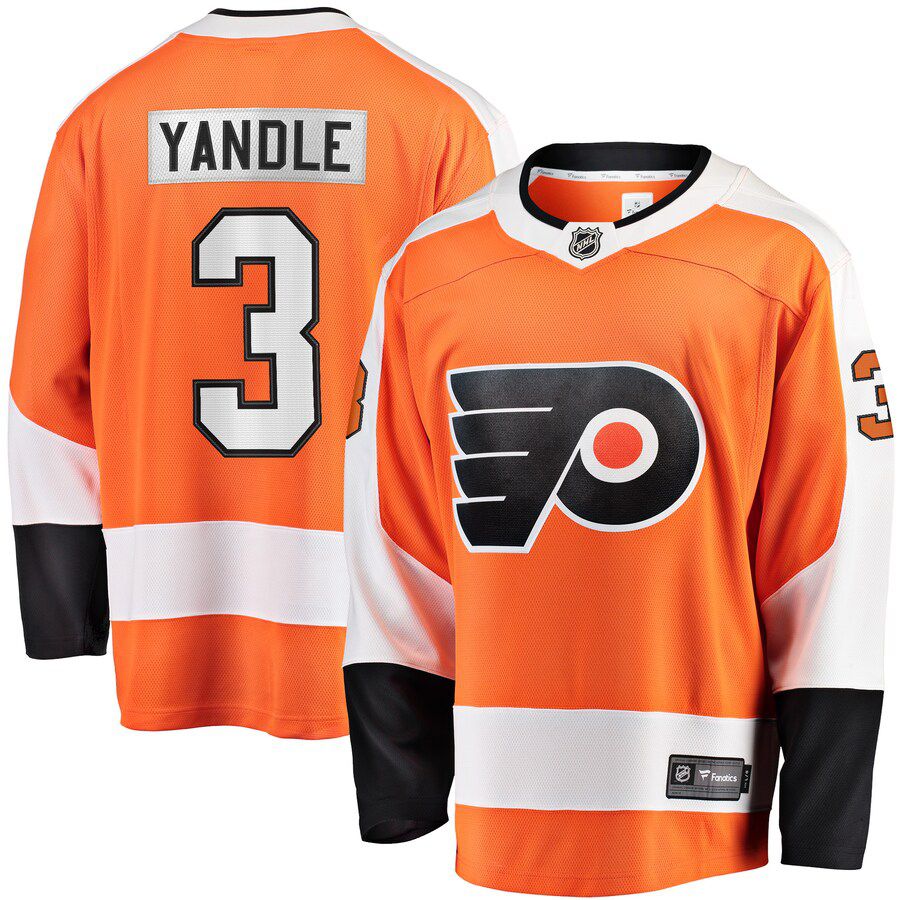 Men Philadelphia Flyers #3 Keith Yandle Fanatics Branded Orange Home Breakaway Player NHL Jersey